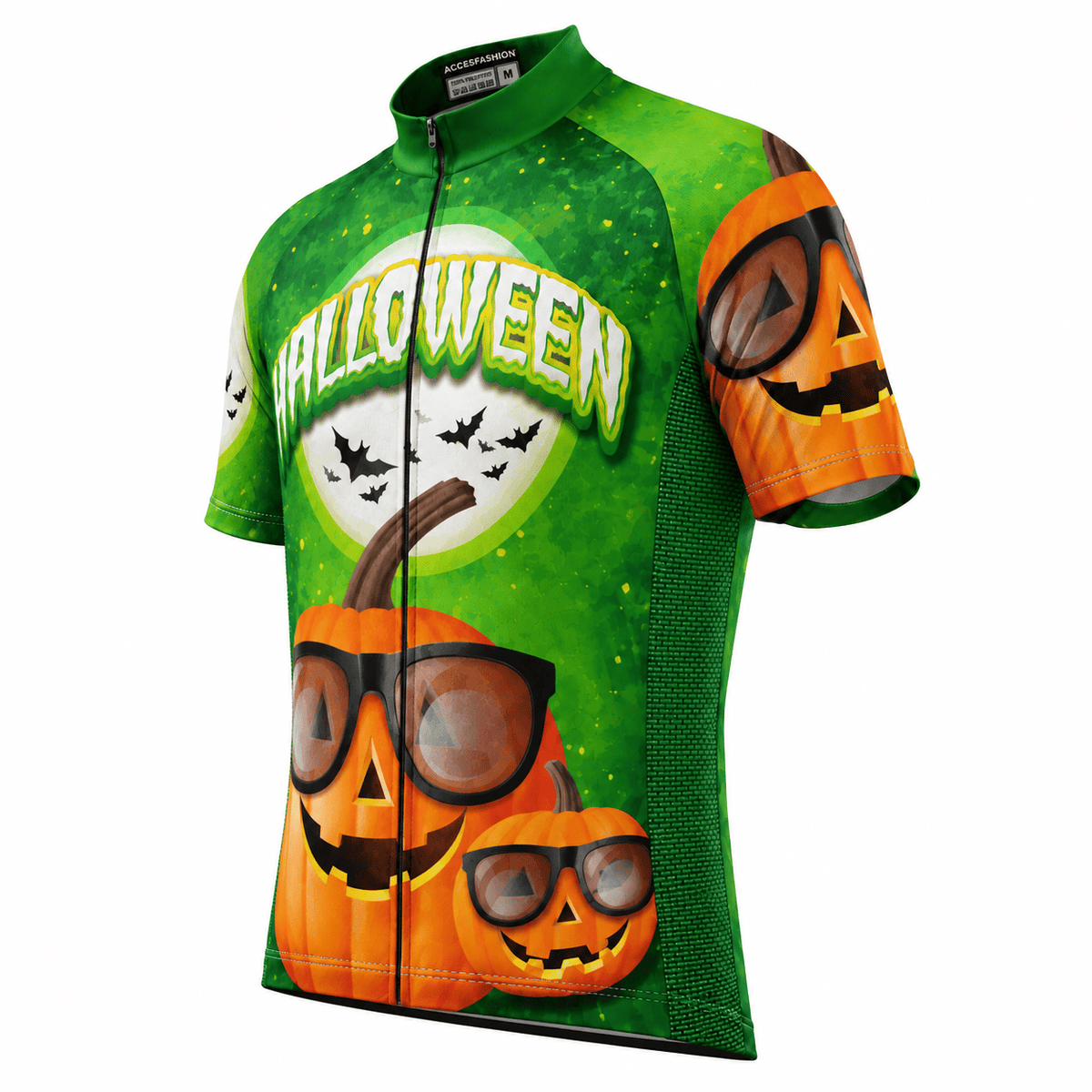 Halloween Pumpkin Cycling Jersey – Funny Jack O’ Lantern Sunglasses