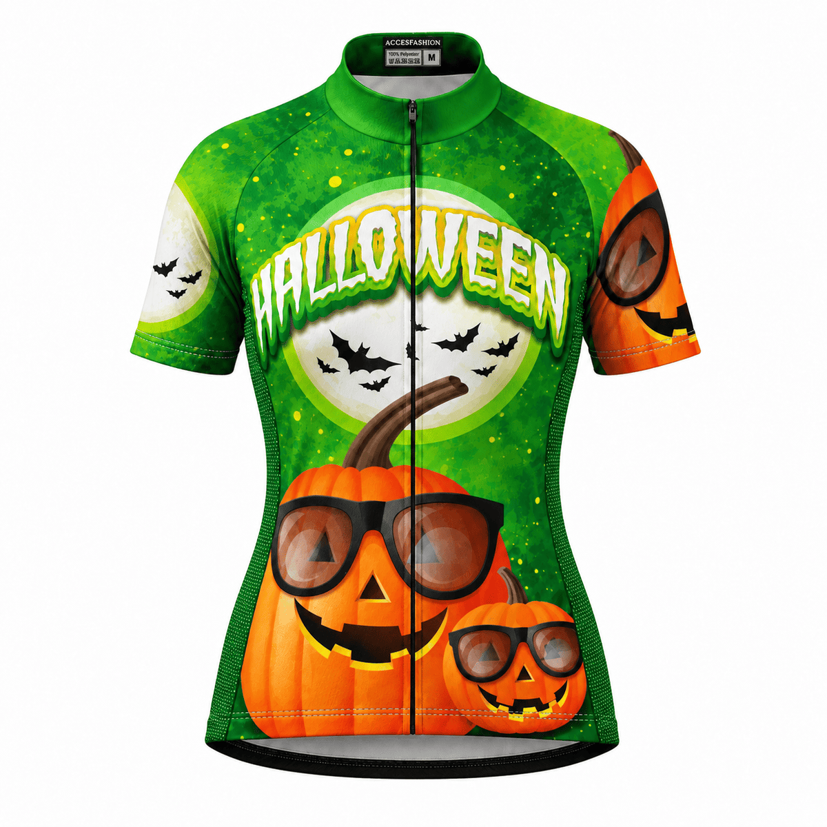 Halloween Pumpkin Cycling Jersey – Funny Jack O’ Lantern Sunglasses