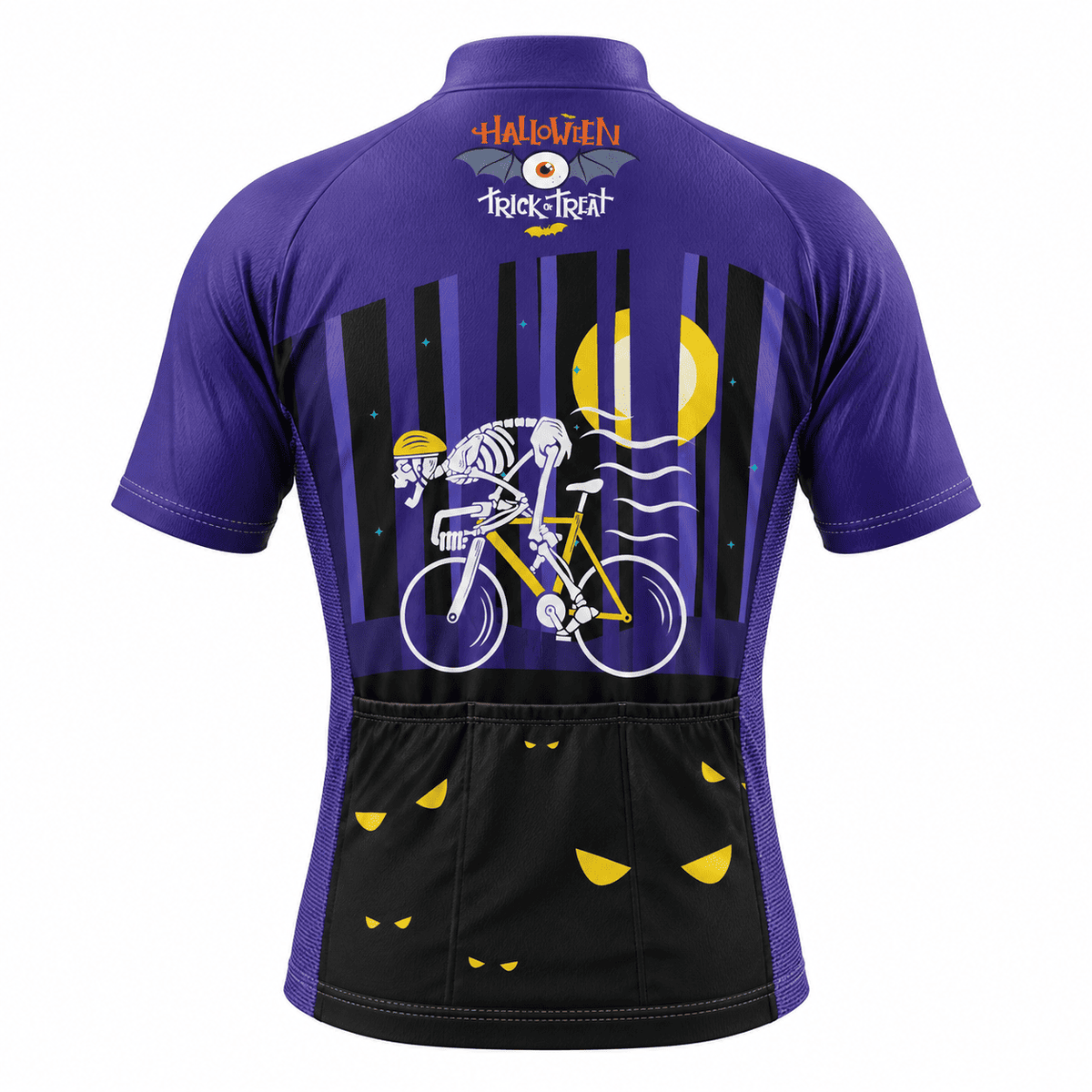 Halloween Skeleton Cyclist Cycling Jersey & Kit – Spooky Moon Ride Design