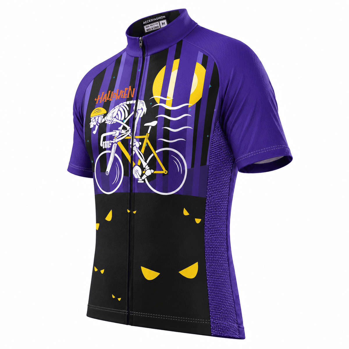 Halloween Skeleton Cyclist Cycling Jersey & Kit – Spooky Moon Ride Design