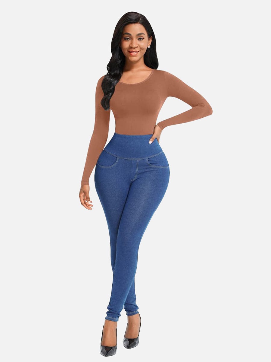 Seamless Bodysuit Long Sleeve Slim Corset Shapewear Bodysuit