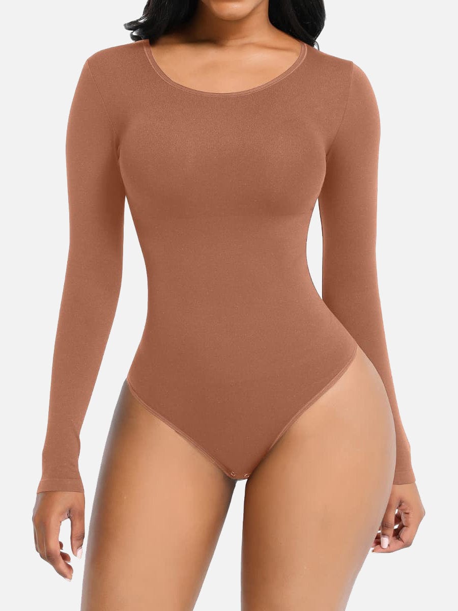 Seamless Bodysuit Long Sleeve Slim Corset Shapewear Bodysuit