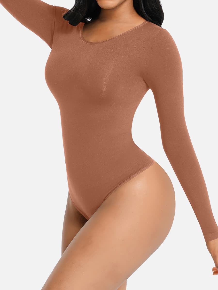 Seamless Bodysuit Long Sleeve Slim Corset Shapewear Bodysuit