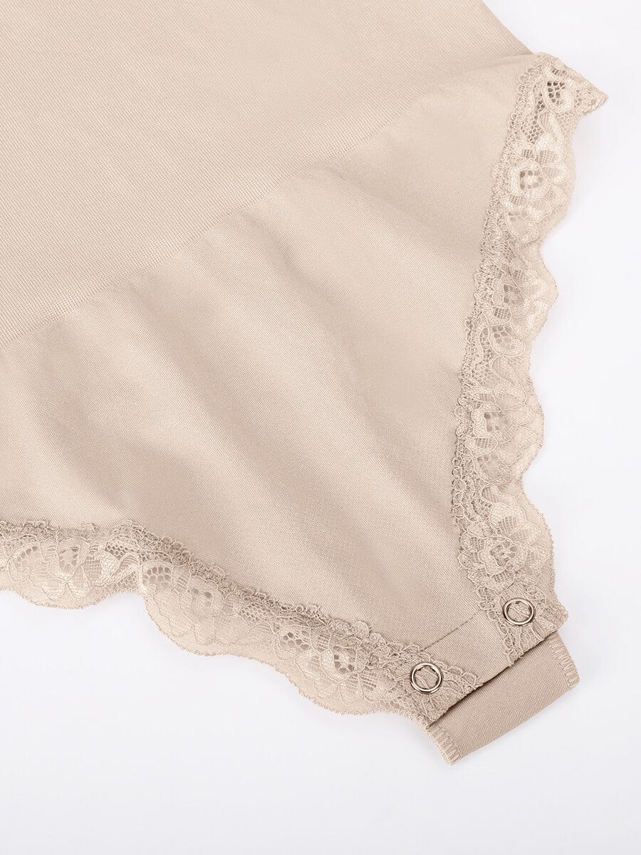 Seamless lace Cami Waist Abdomen Shaping Thong Bodysuit