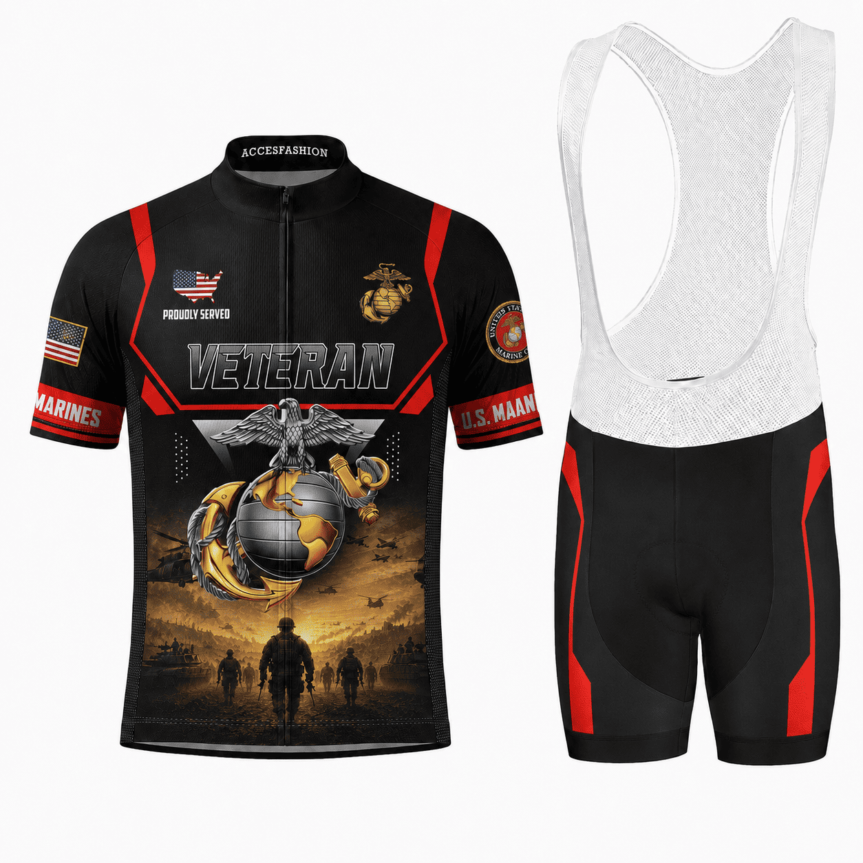 Men's U.S Veteran Cycling Kit, Gifts For US Veterans