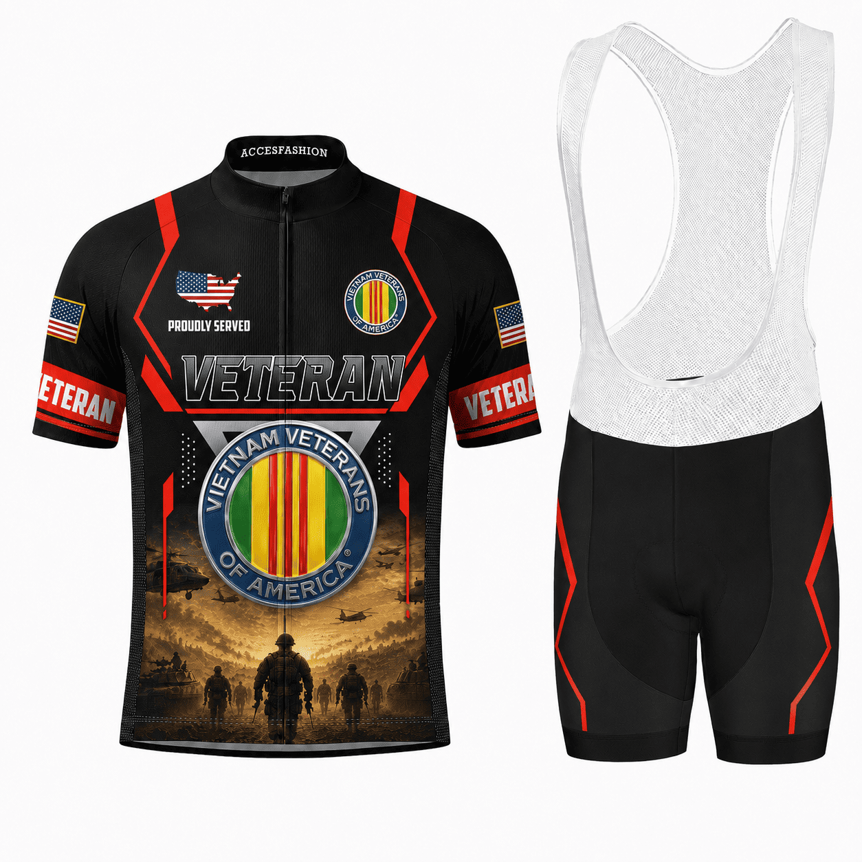 Men's U.S Veteran Cycling Kit, Gifts For US Veterans
