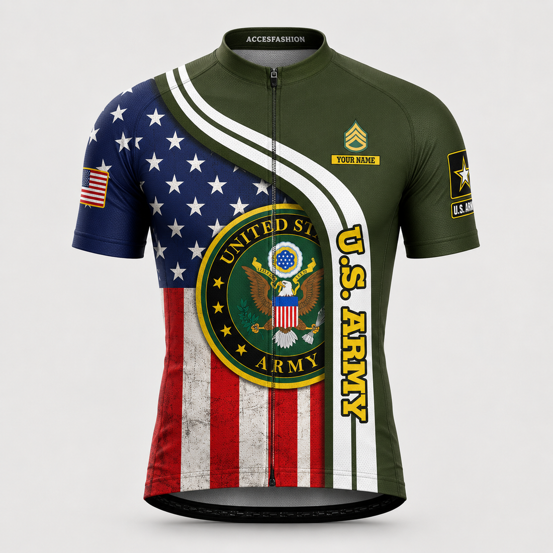 Men's Personalized Military US Army Inspired cycling jersey kit