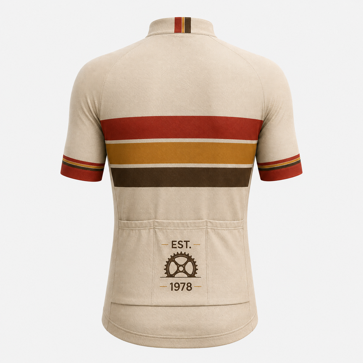 Men’s Retro Stripe Cream Cycling Jersey Vintage Euro Race Style