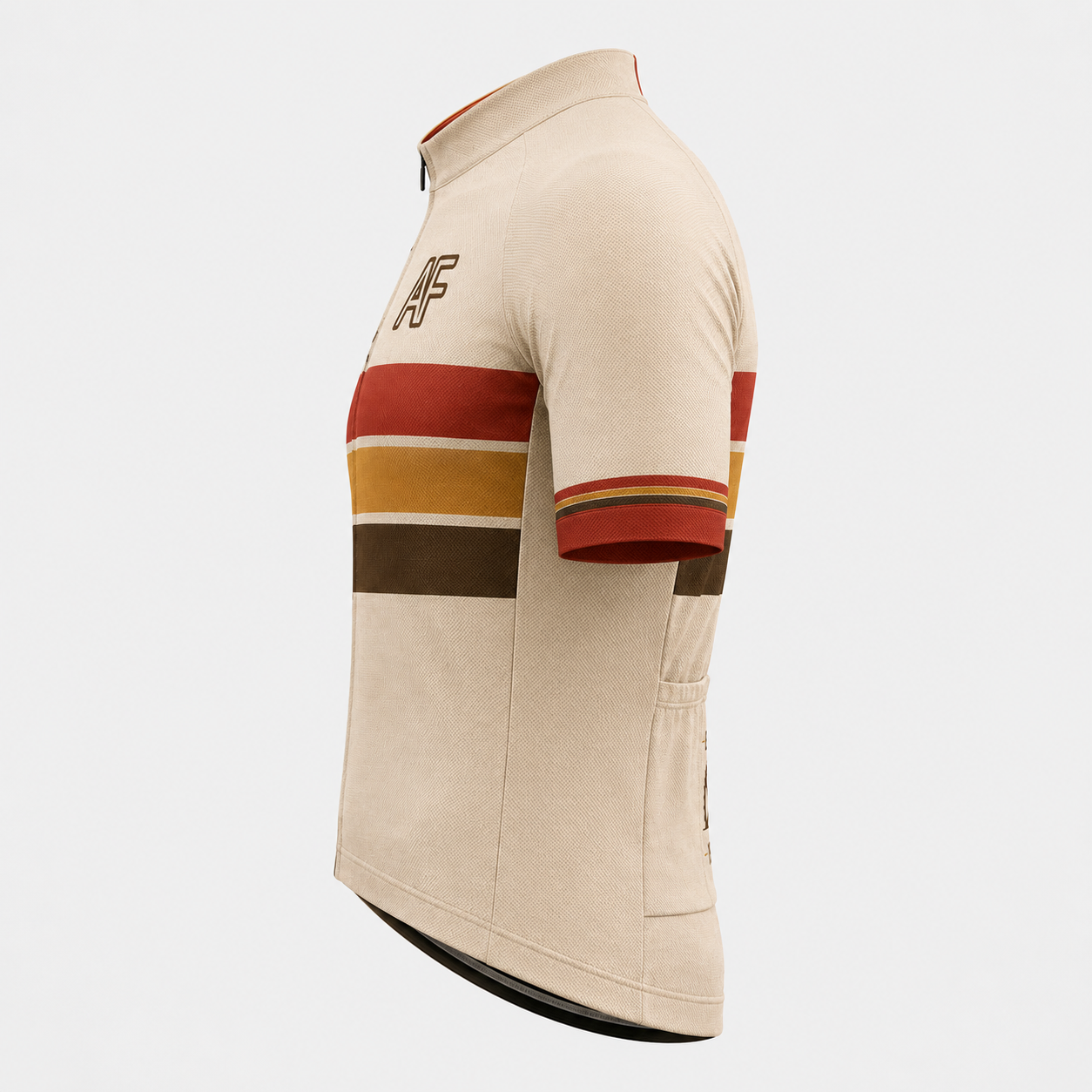 Men’s Retro Stripe Cream Cycling Jersey Vintage Euro Race Style