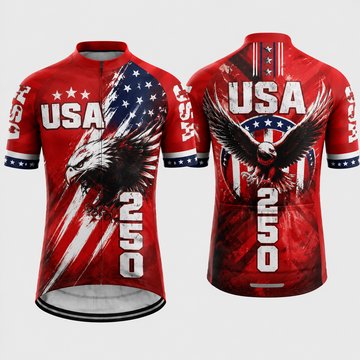 Men's USA 250 Red White & Blue Patriotic Eagle Cycling Kit