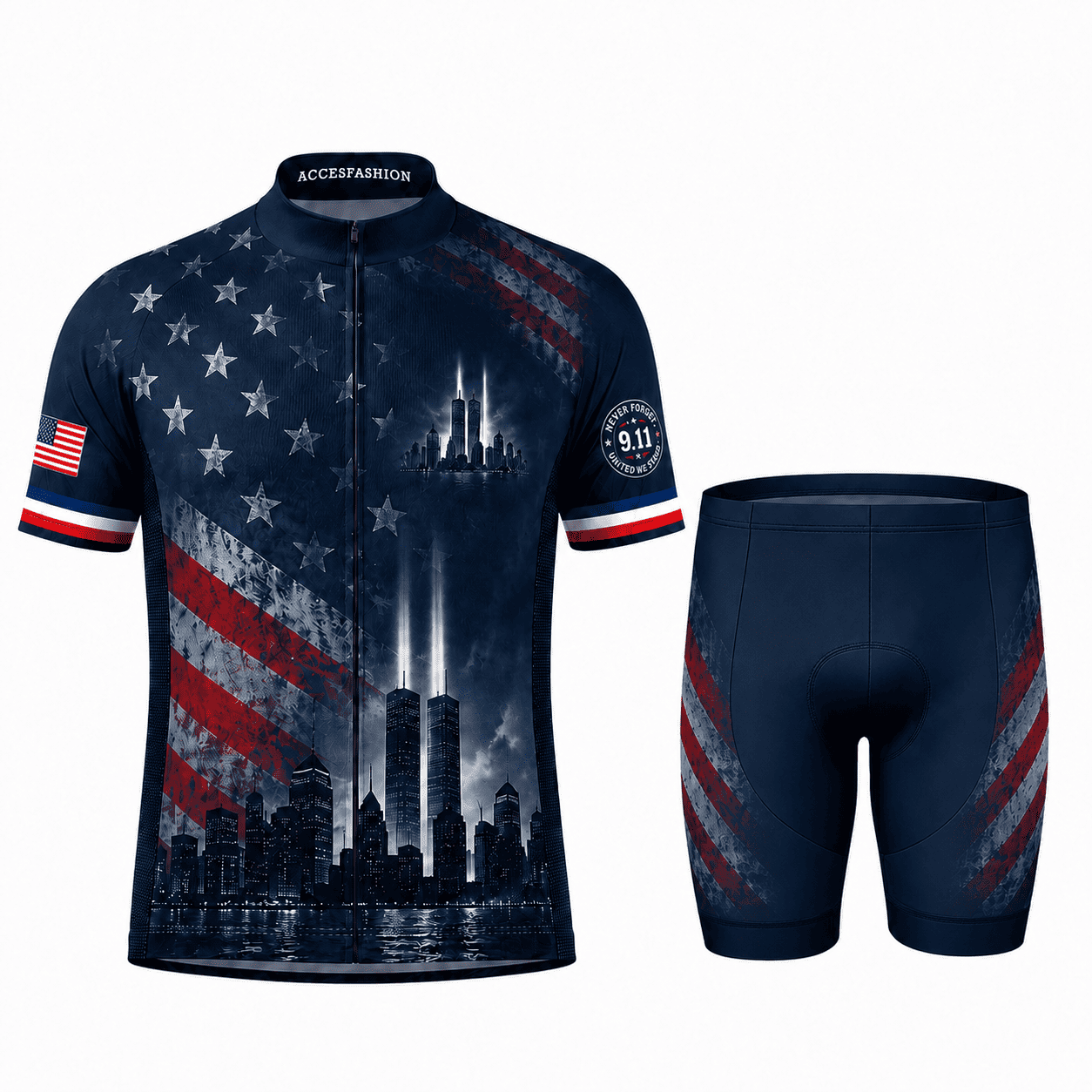 Never Forget 9/11 25th Anniversary Memorial Cycling Kit