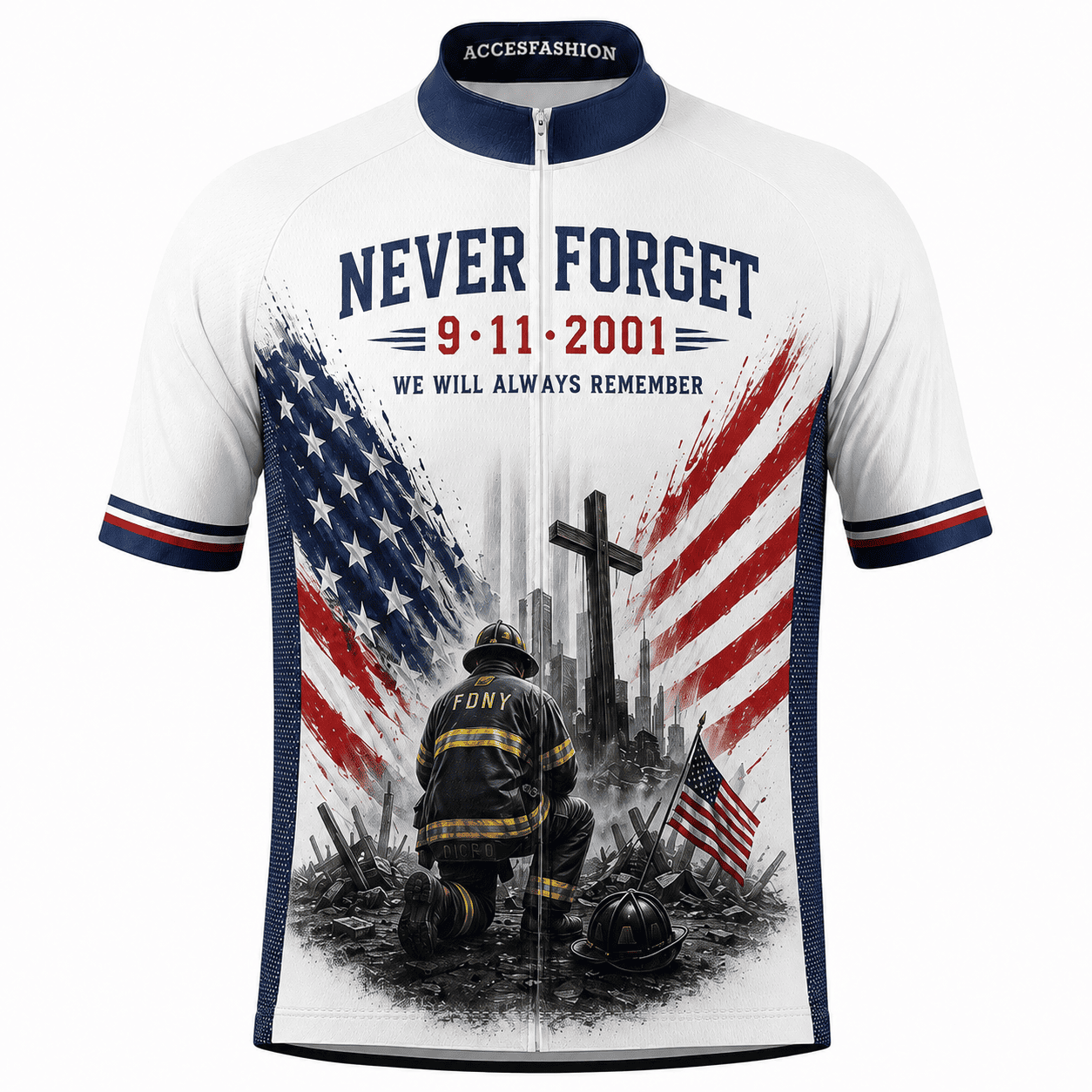 Never Forget 9/11 Firefighter Memorial Cycling Kit
