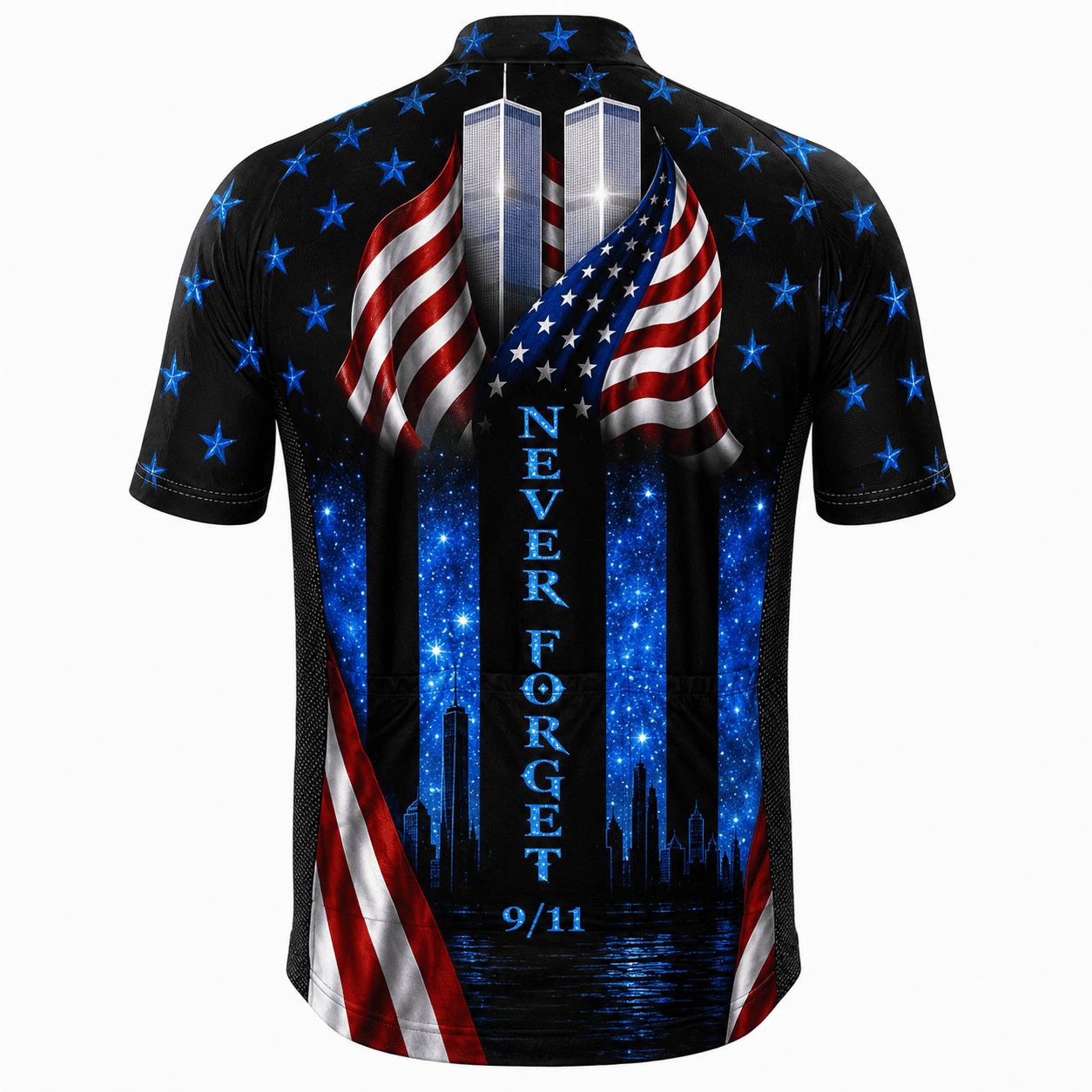 Never Forget 9/11 Memorial Cycling Kit – American Flag & Twin Towers