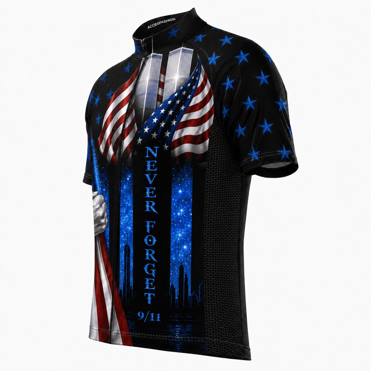 Never Forget 9/11 Memorial Cycling Kit – American Flag & Twin Towers