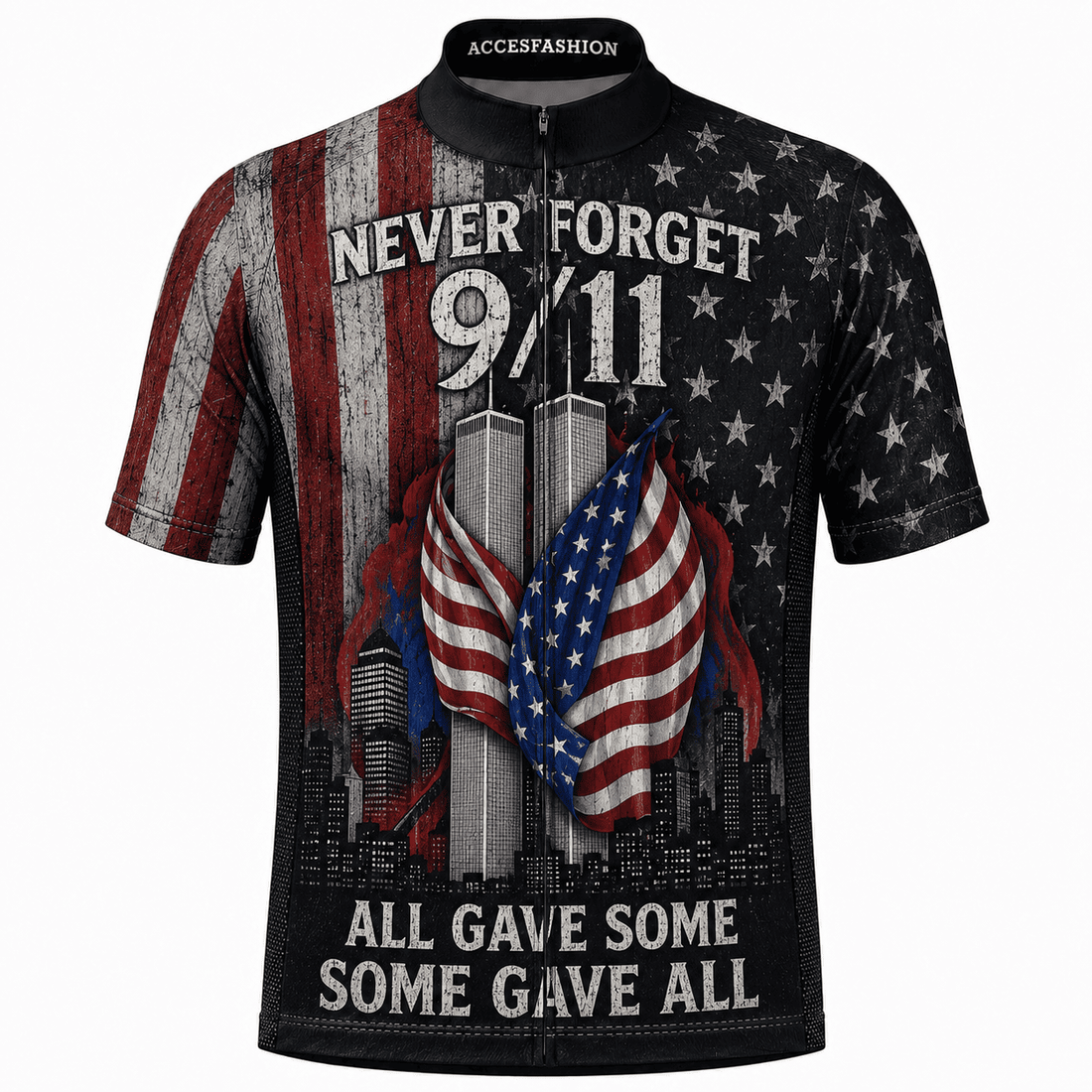Never Forget 9/11 Memorial Cycling Kit – Patriotic American Flag