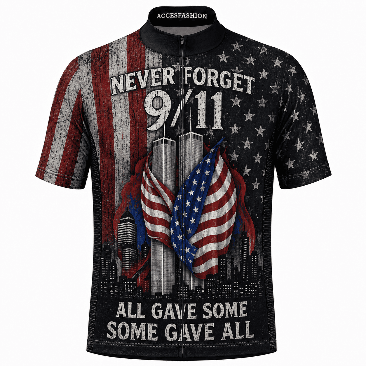 Never Forget 9/11 Memorial Cycling Kit – Patriotic American Flag