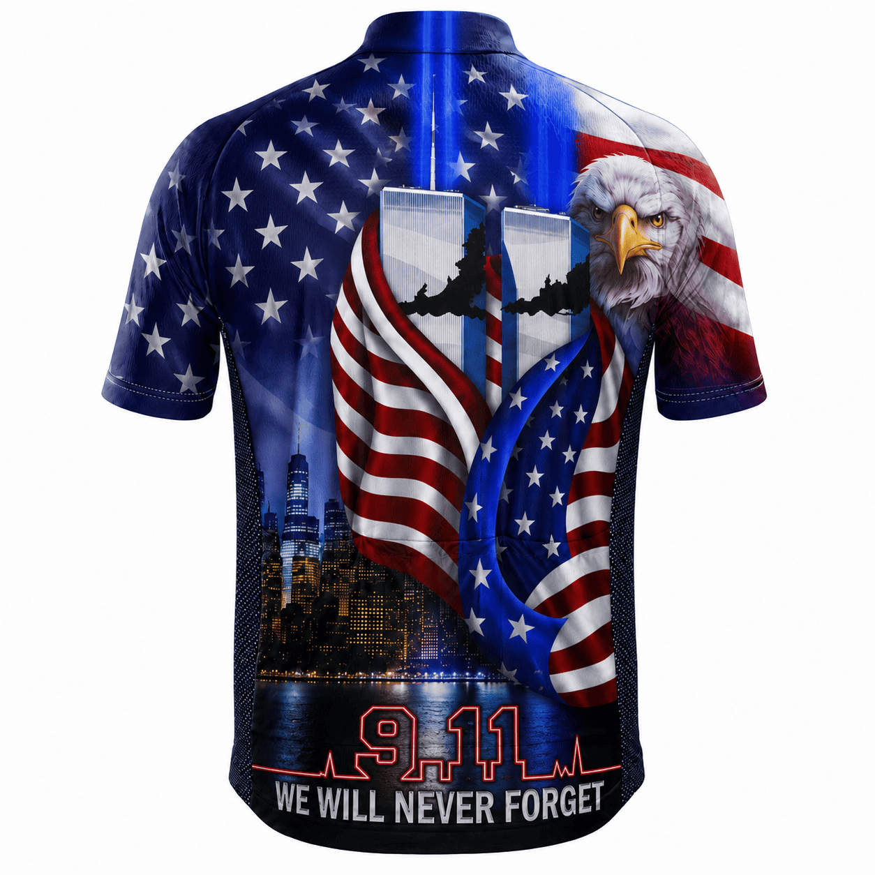 Never Forget 9/11 Memorial Cycling Kit – Patriotic Eagle & American Flag