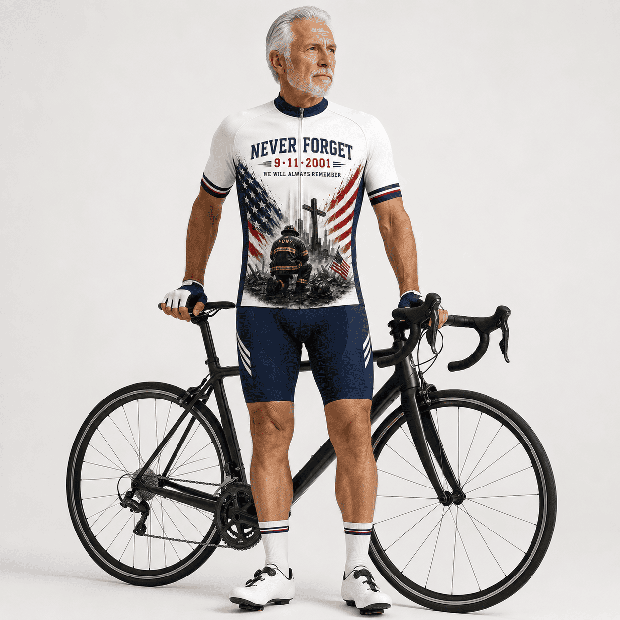 Never Forget 9/11 Firefighter Memorial Cycling Kit