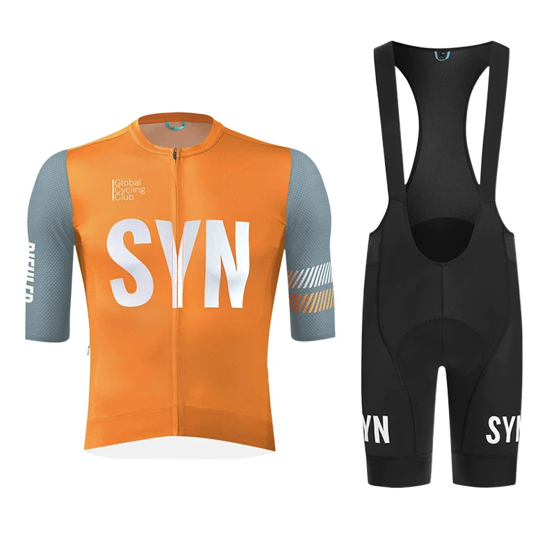 SYN Cycling Jersey Short Sleeve Men'S And Women'S Summer Road Bike Quick-Dry Breathable Professional Printed Cycling Jersey Set