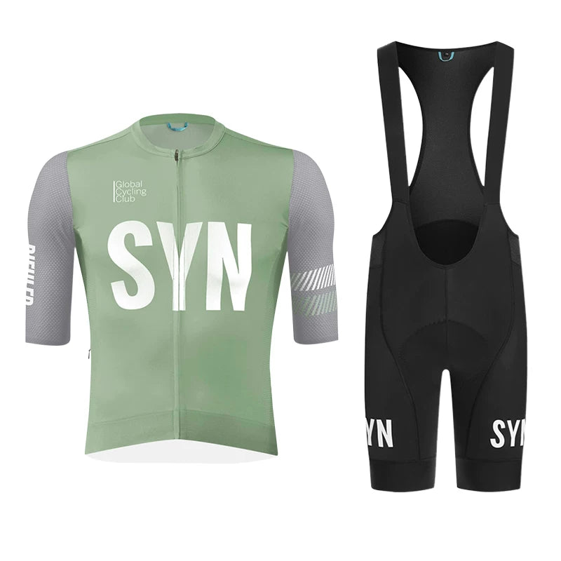 SYN Cycling Jersey Short Sleeve Men'S And Women'S Summer Road Bike Quick-Dry Breathable Professional Printed Cycling Jersey Set