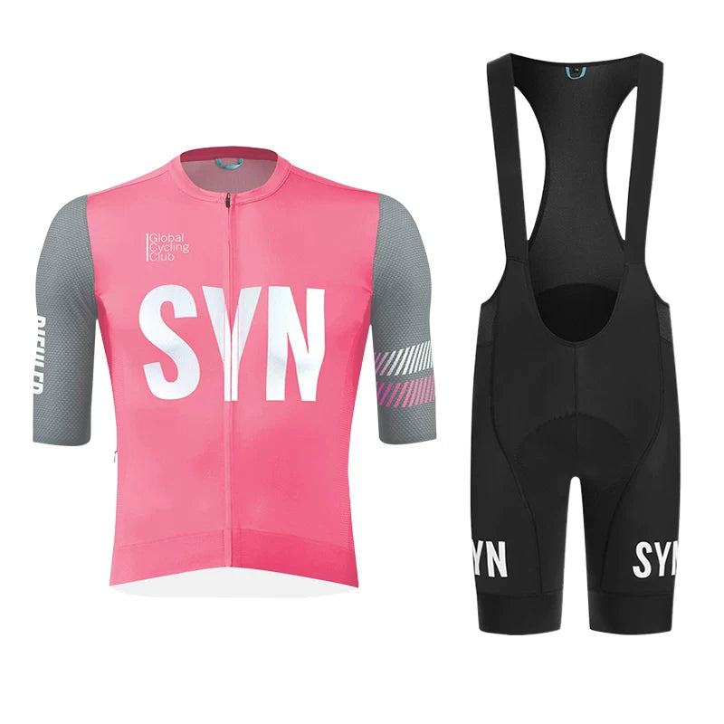 SYN Cycling Jersey Short Sleeve Men'S And Women'S Summer Road Bike Quick-Dry Breathable Professional Printed Cycling Jersey Set