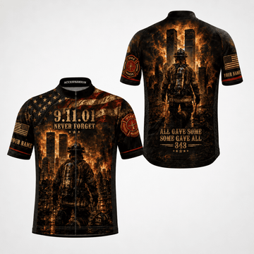 Personalized 9/11 Firefighter Memorial Cycling Jersey Kit – Never Forget 343