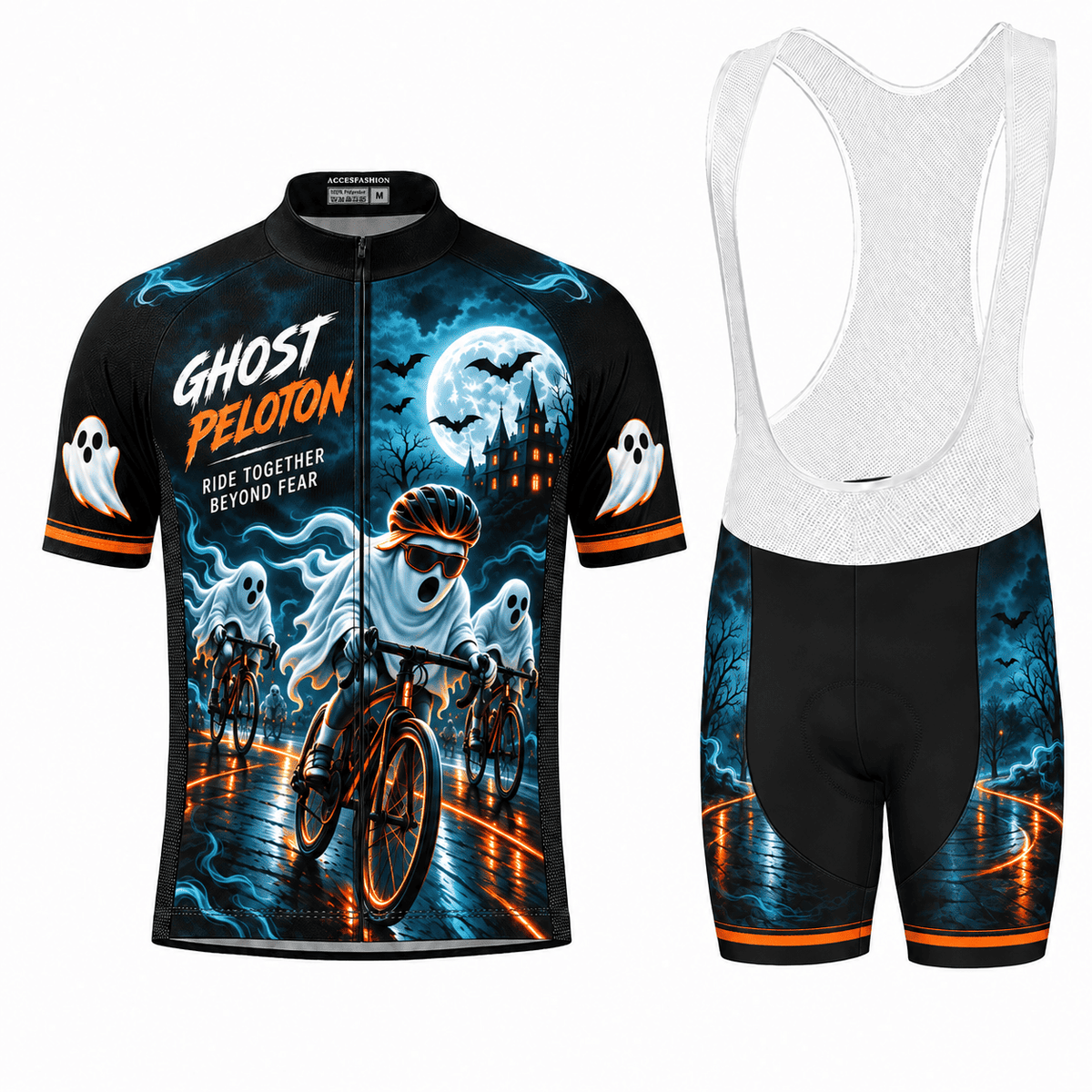 Personalized Ghost Peloton Halloween Cycling Jersey & Kit – Custom Name & Number