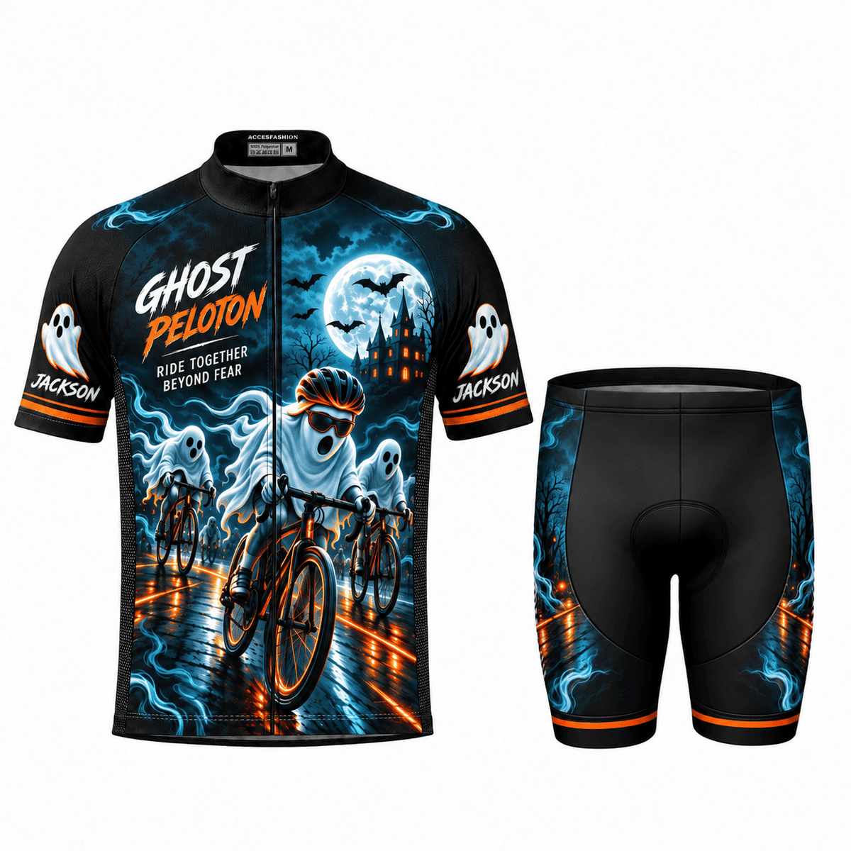 Personalized Ghost Peloton Halloween Cycling Jersey & Kit – Custom Name & Number