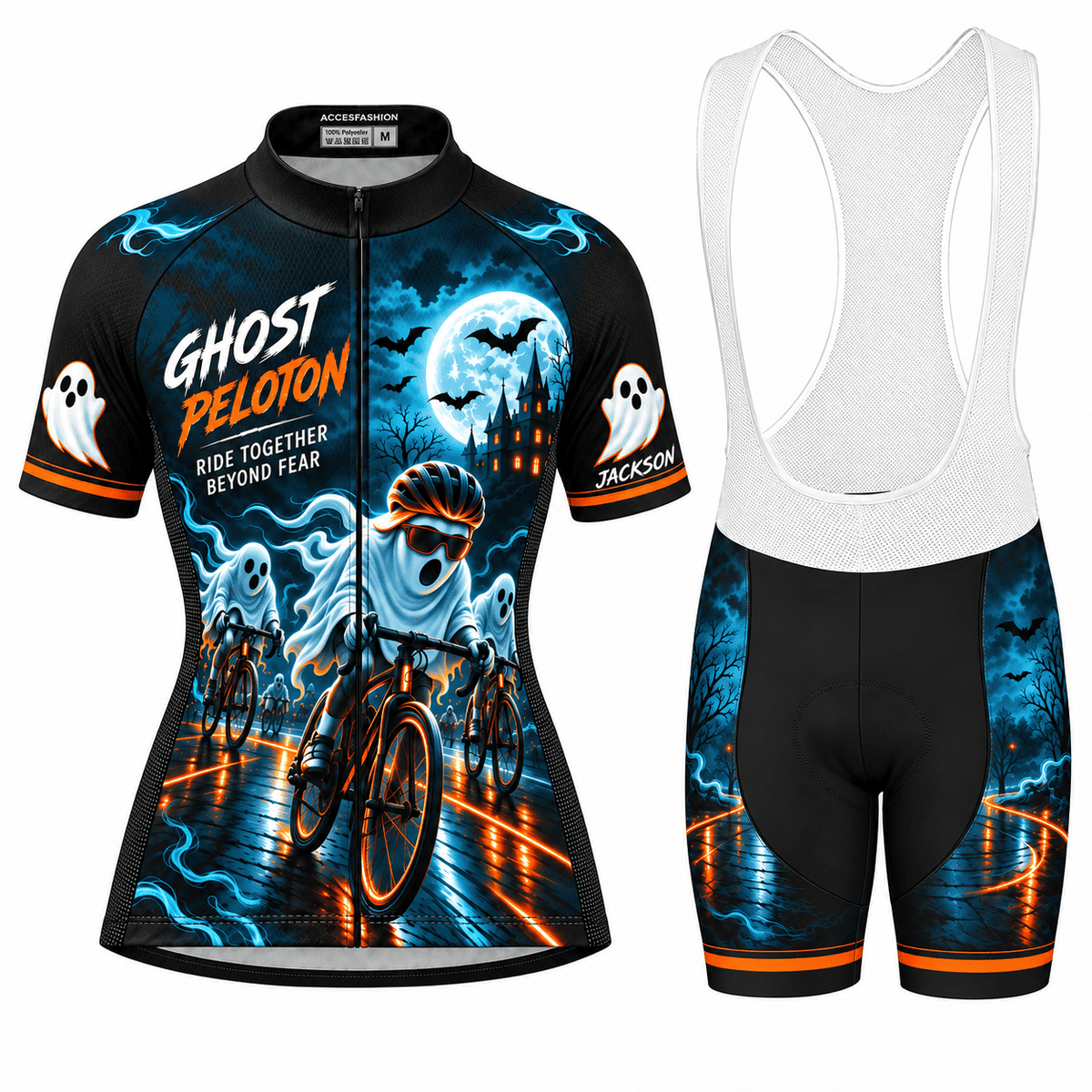 Personalized Ghost Peloton Halloween Cycling Jersey & Kit – Custom Name & Number