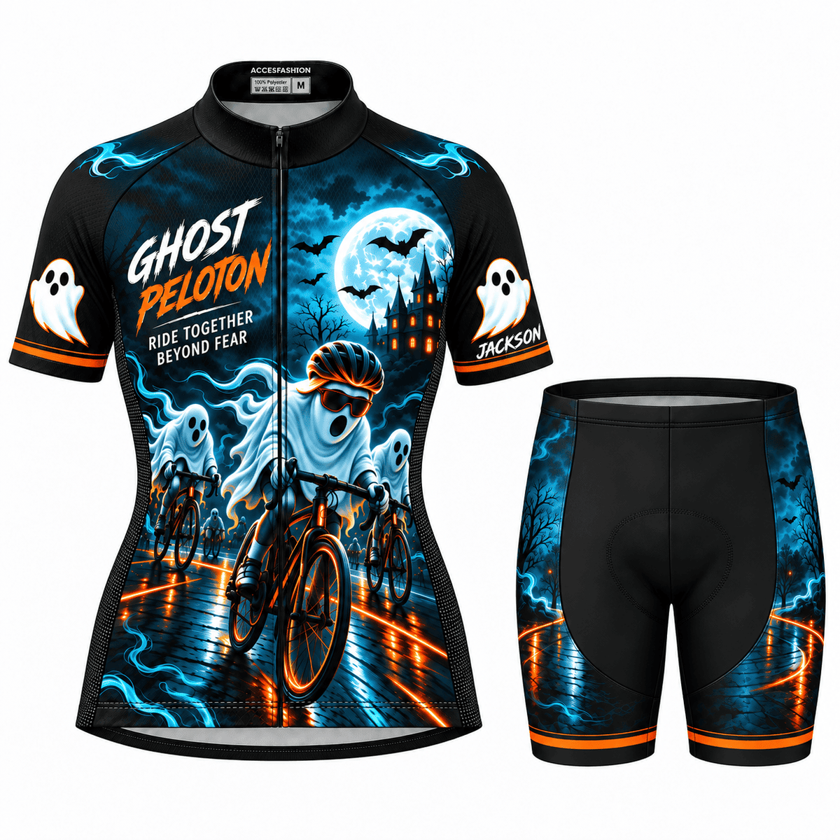 Personalized Ghost Peloton Halloween Cycling Jersey & Kit – Custom Name & Number