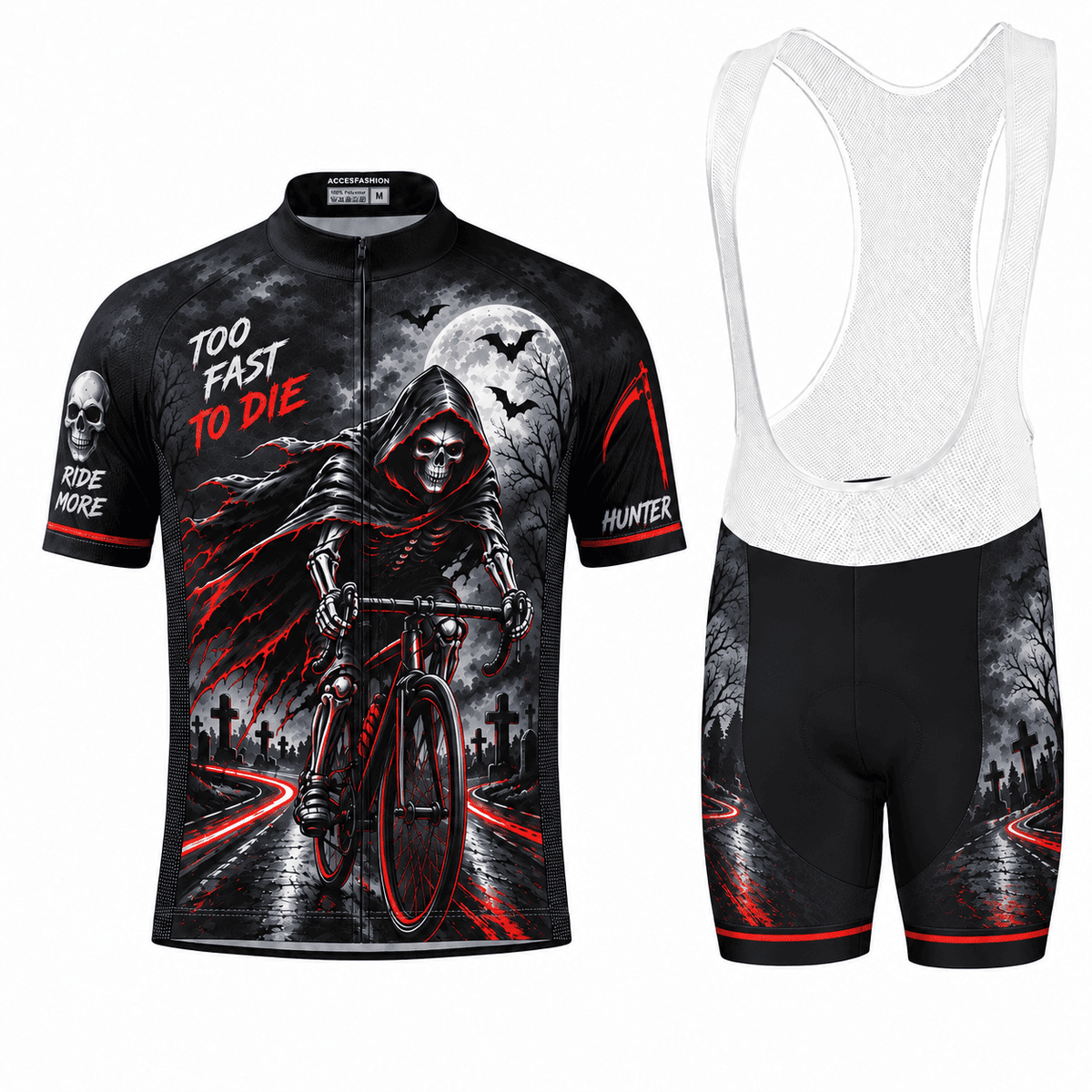 Personalized Grim Reaper Hunter Cycling Jersey & Kit Halloween Ride