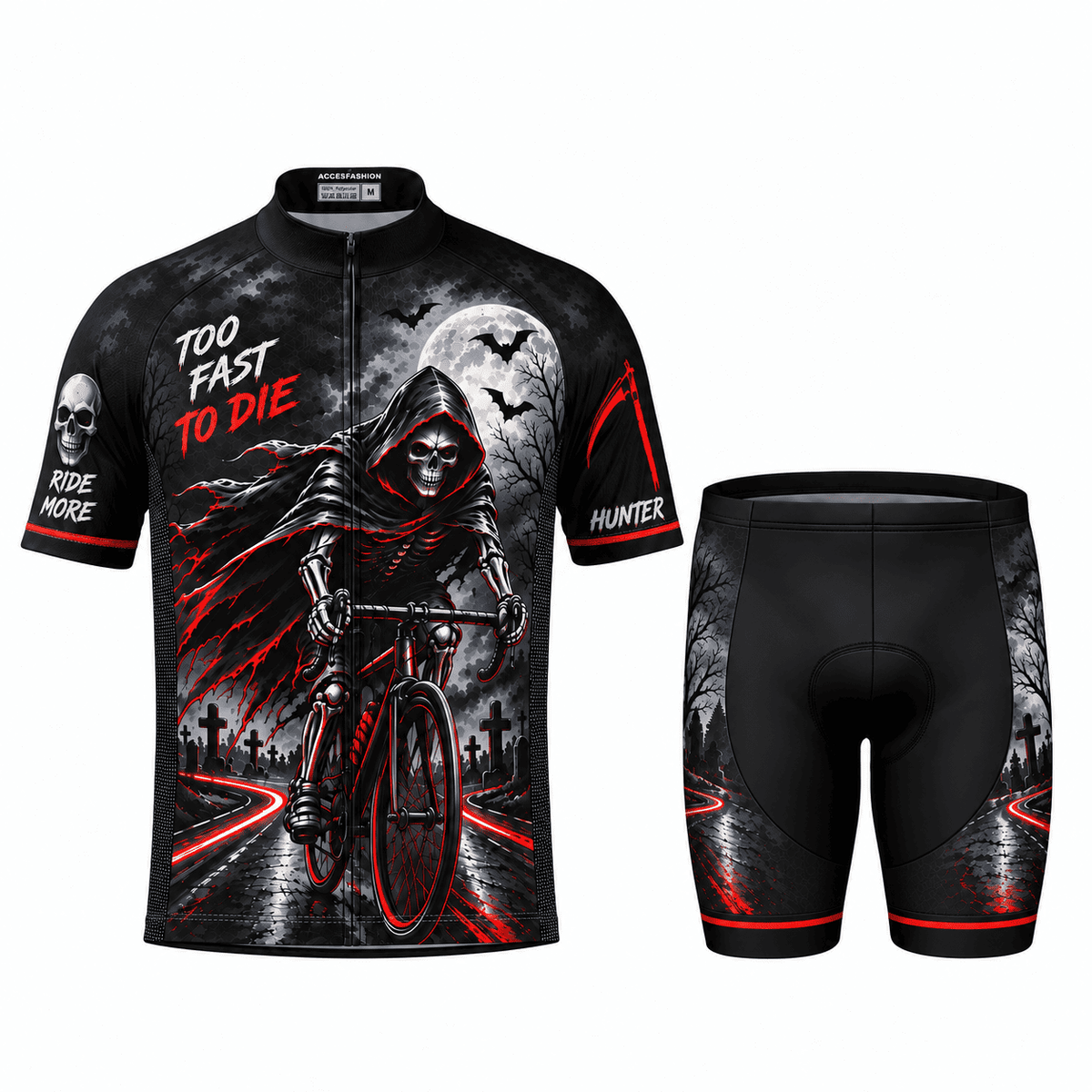 Personalized Grim Reaper Hunter Cycling Jersey & Kit Halloween Ride