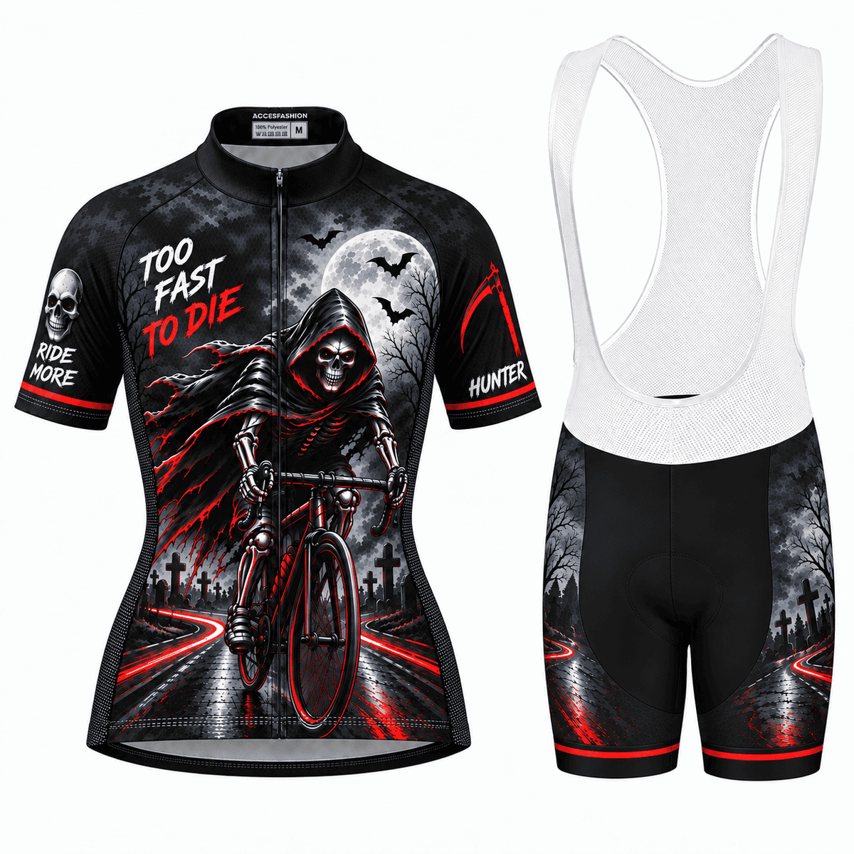 Personalized Grim Reaper Hunter Cycling Jersey & Kit Halloween Ride