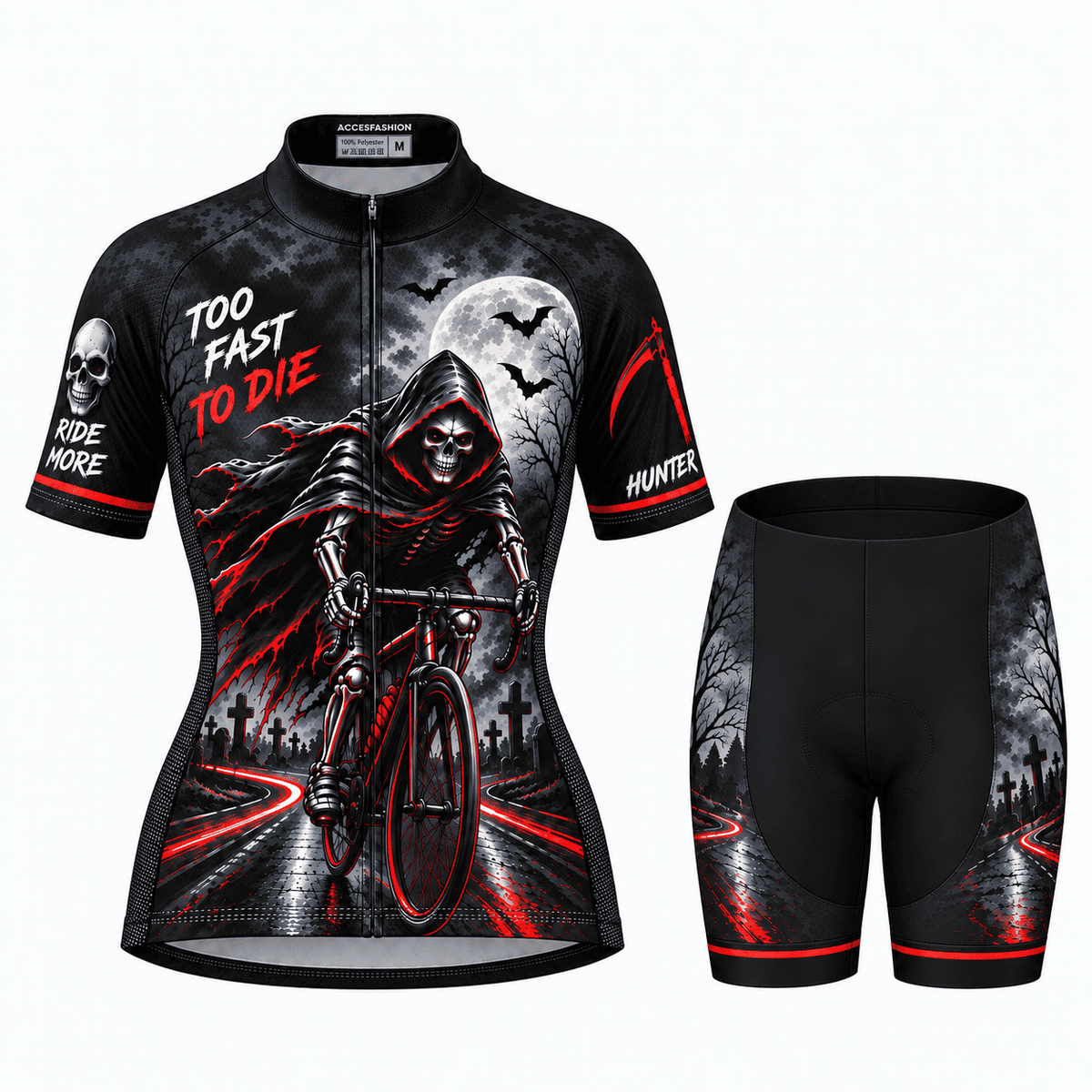 Personalized Grim Reaper Hunter Cycling Jersey & Kit Halloween Ride