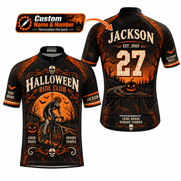 Personalized Halloween Ride Club Cycling Kit – Custom Name & Number