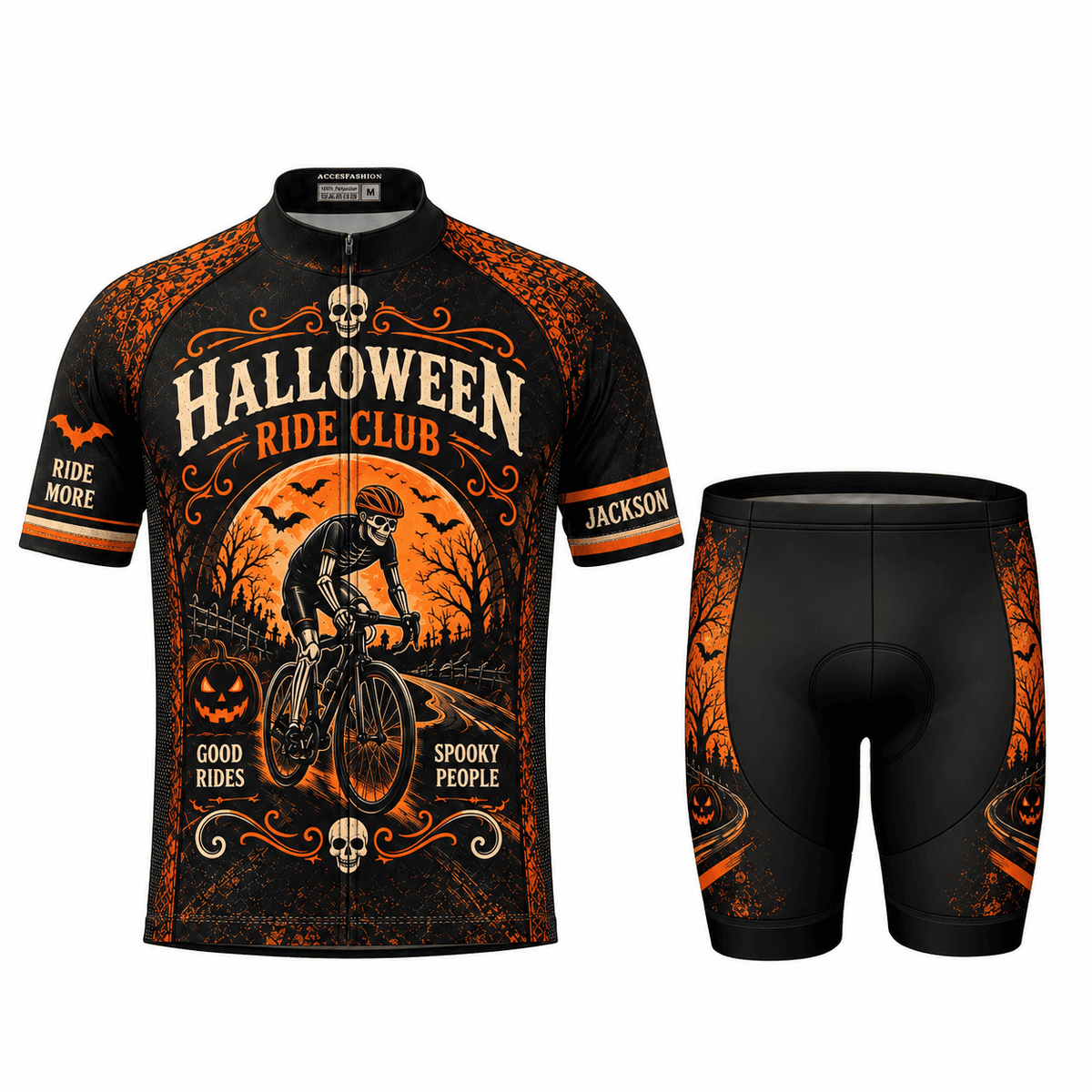 Personalized Halloween Ride Club Cycling Kit – Custom Name & Number
