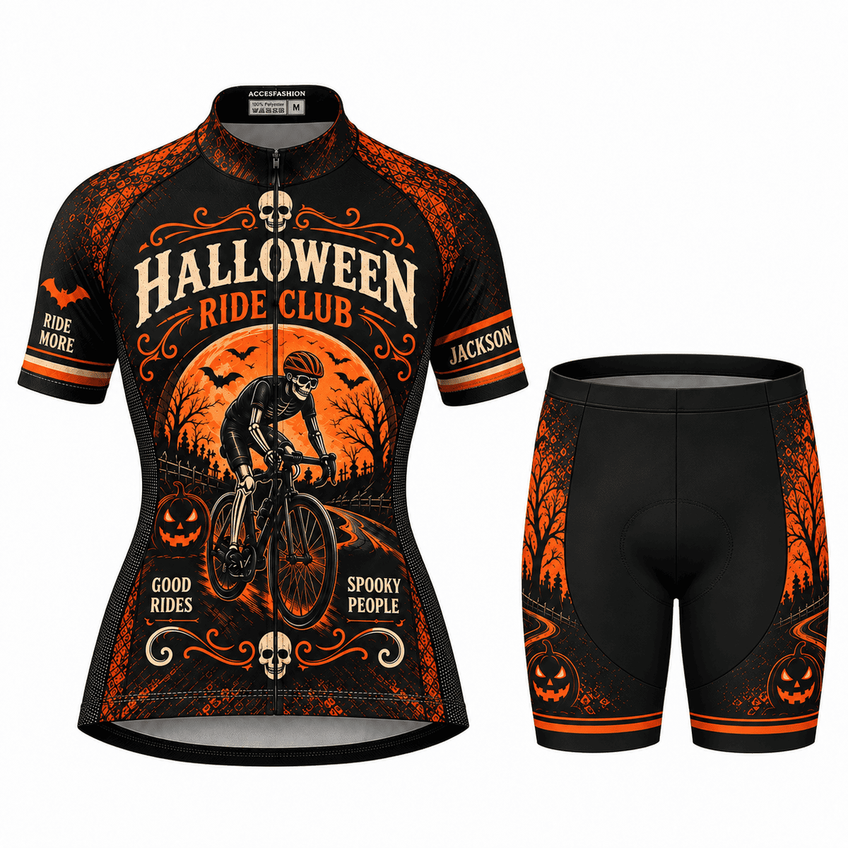 Personalized Halloween Ride Club Cycling Kit – Custom Name & Number