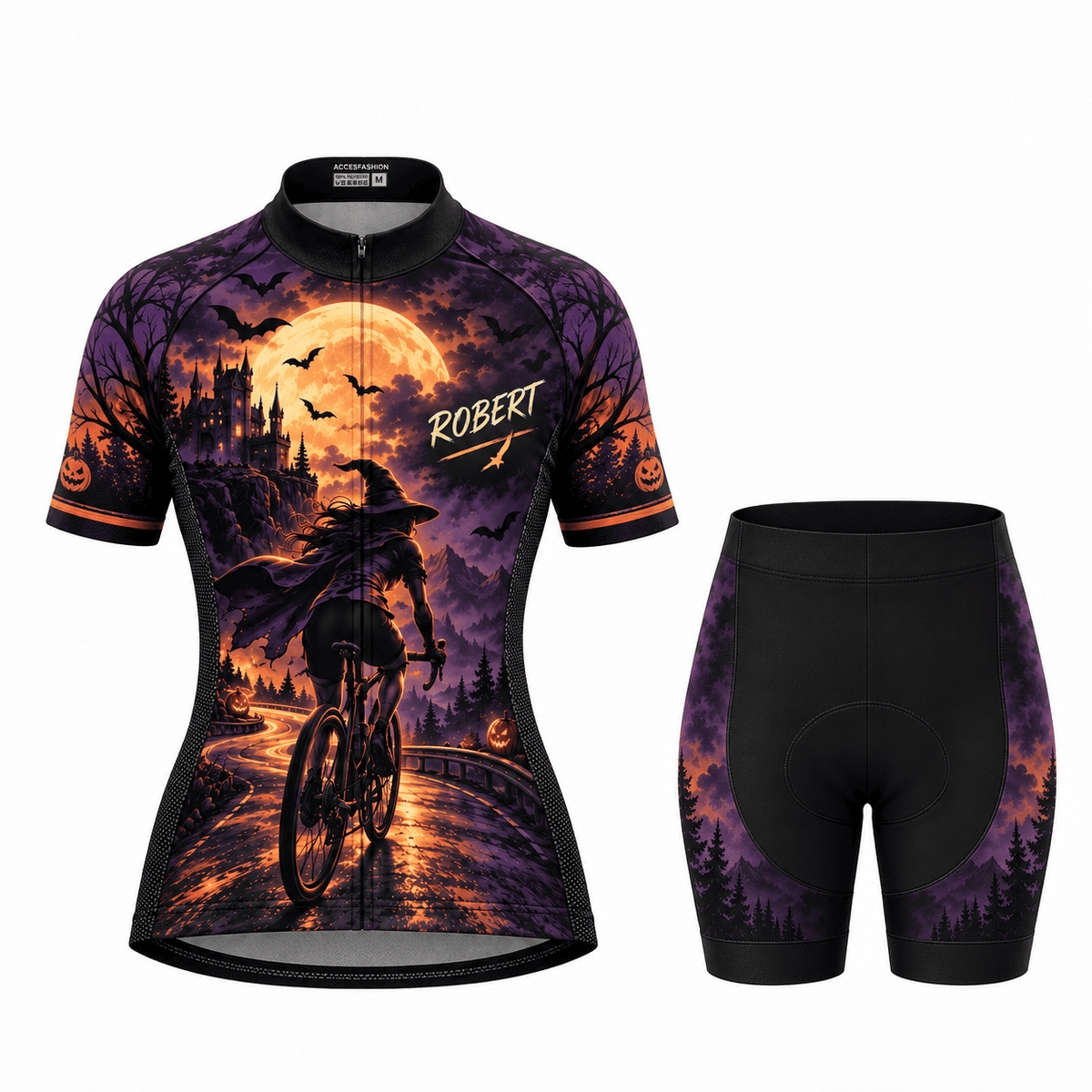 Personalized Halloween Witch Moon Cycling Jersey & Kit