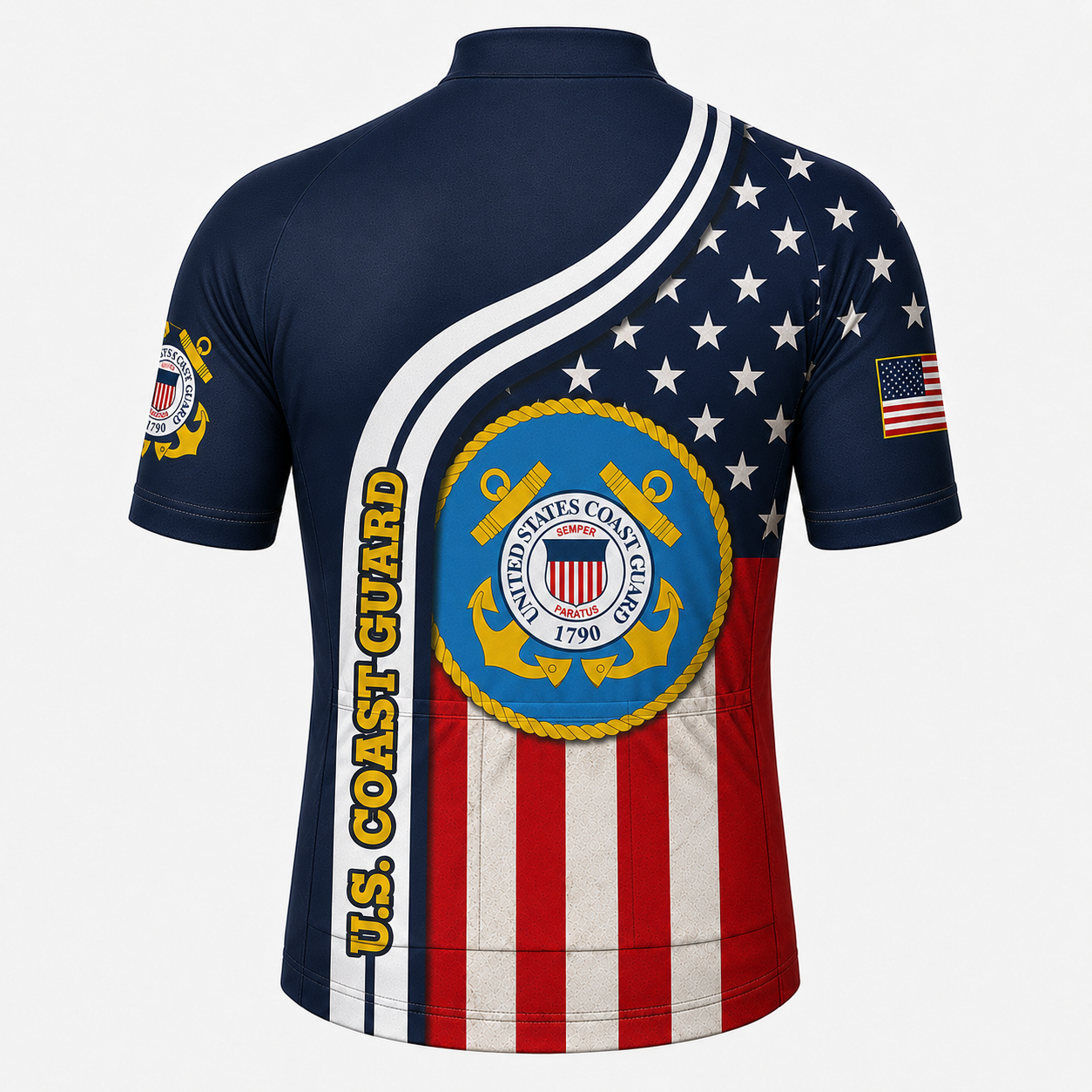 Personalized Military U.S. Coast Guard Inspired Cycling Jersey Kit