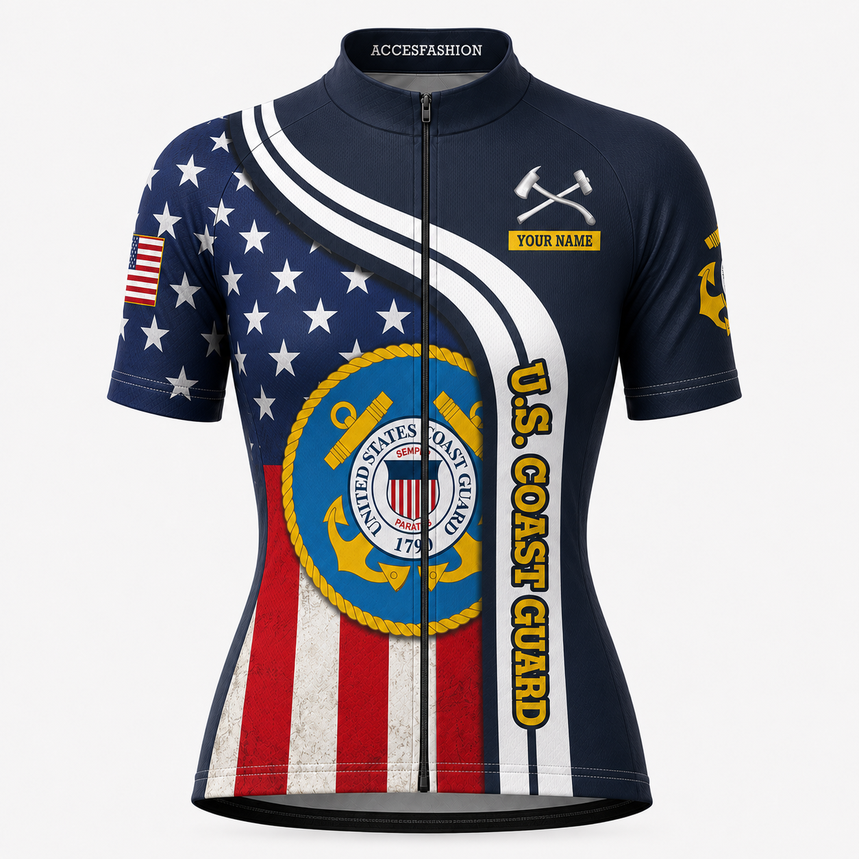 Personalized Military U.S. Coast Guard Inspired Cycling Jersey Kit