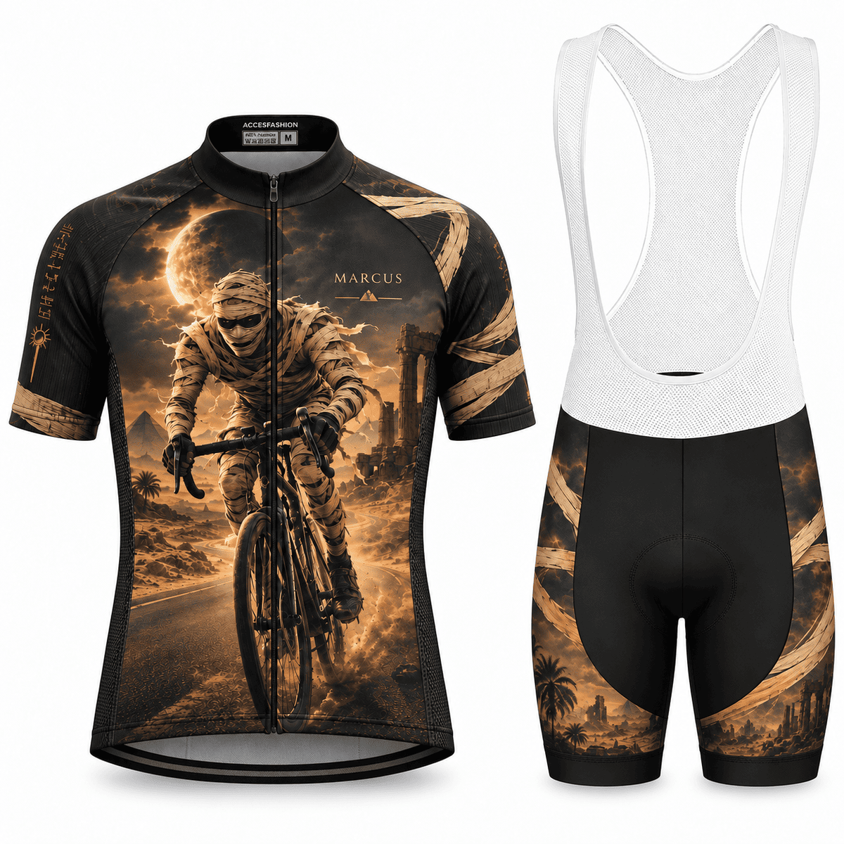 Personalized Mummy Rider Egyptian Desert Halloween Cycling Jersey & Kit