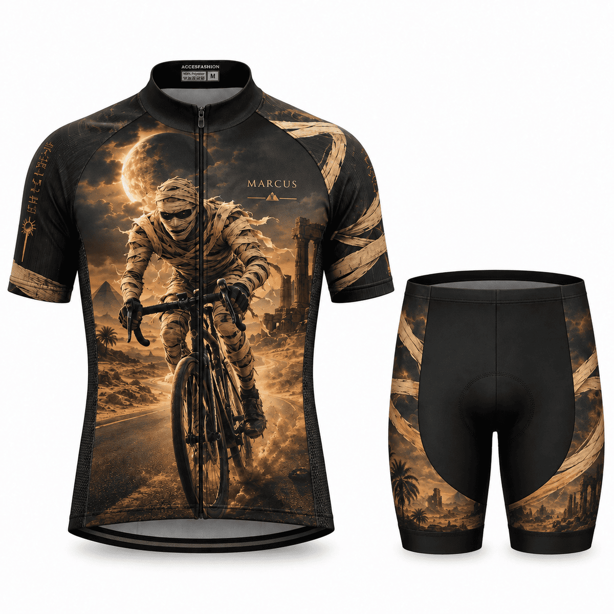 Personalized Mummy Rider Egyptian Desert Halloween Cycling Jersey & Kit