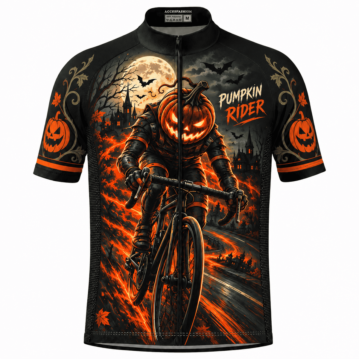 Personalized Pumpkin Rider Halloween Cycling Kit – Custom Name, Number