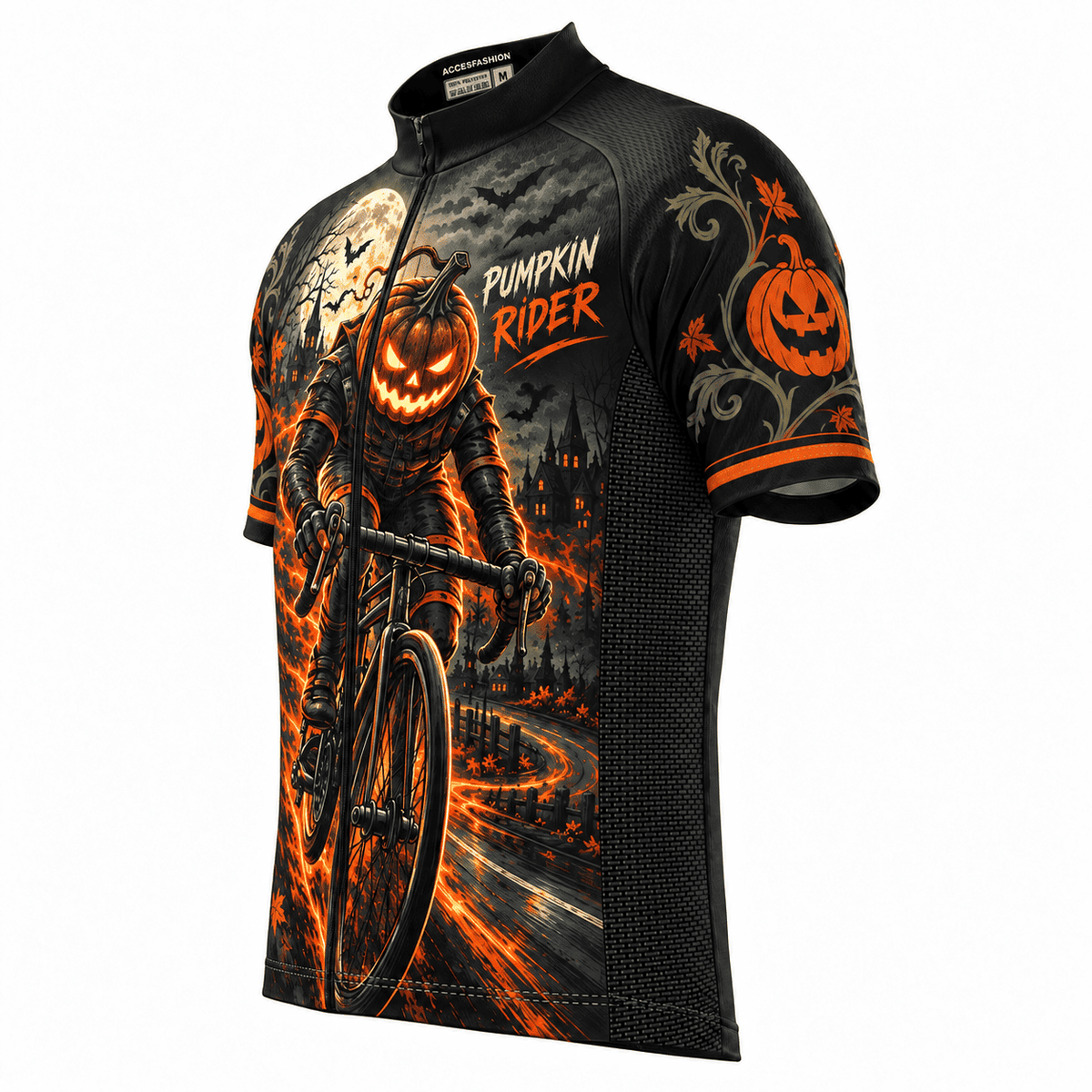 Personalized Pumpkin Rider Halloween Cycling Kit – Custom Name, Number