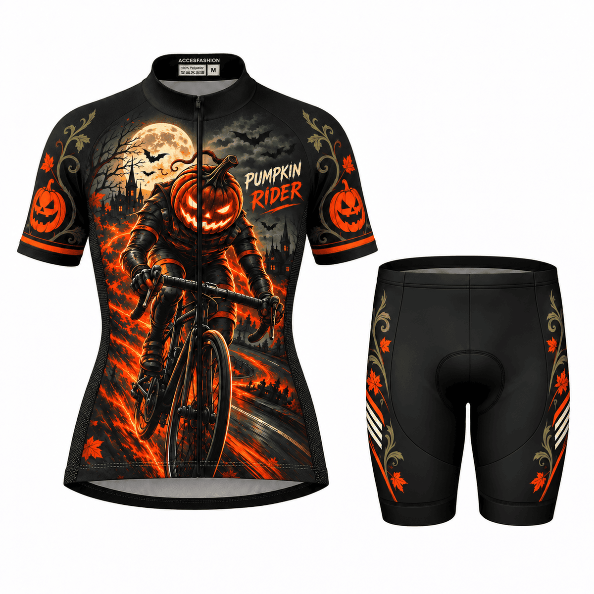 Personalized Pumpkin Rider Halloween Cycling Kit – Custom Name, Number