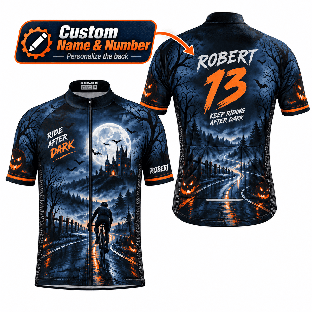 Personalized Ride After Dark Halloween Cycling Kit – Custom Name & Number