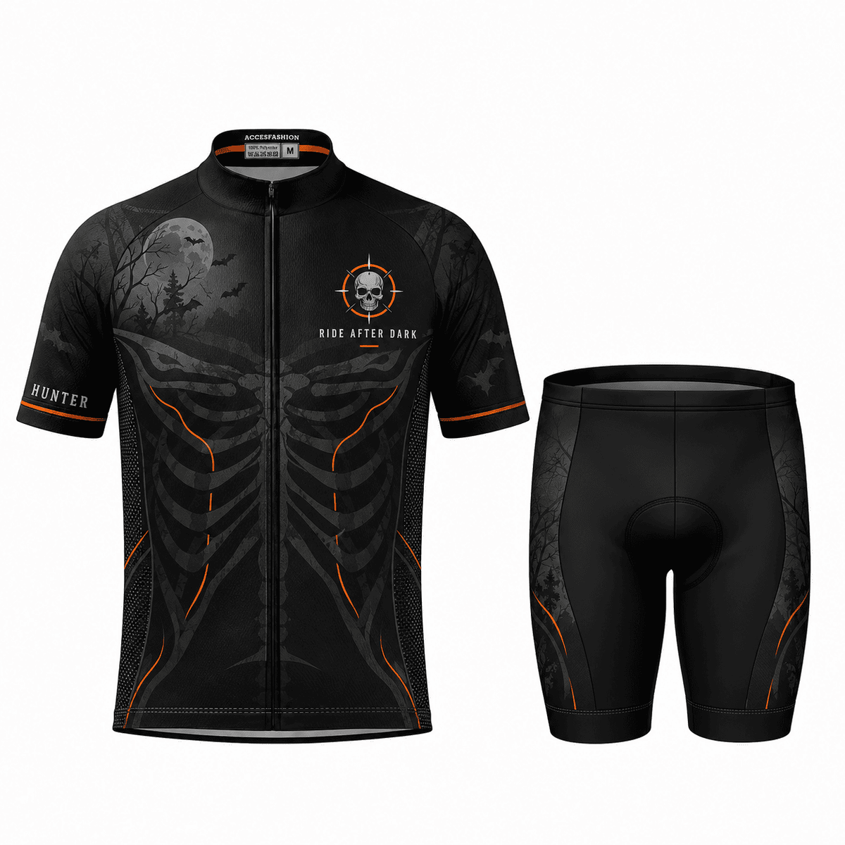 Personalized Ride After Dark Skeleton Cycling Jersey & Kit