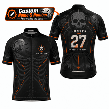 Personalized Ride After Dark Skeleton Cycling Jersey & Kit