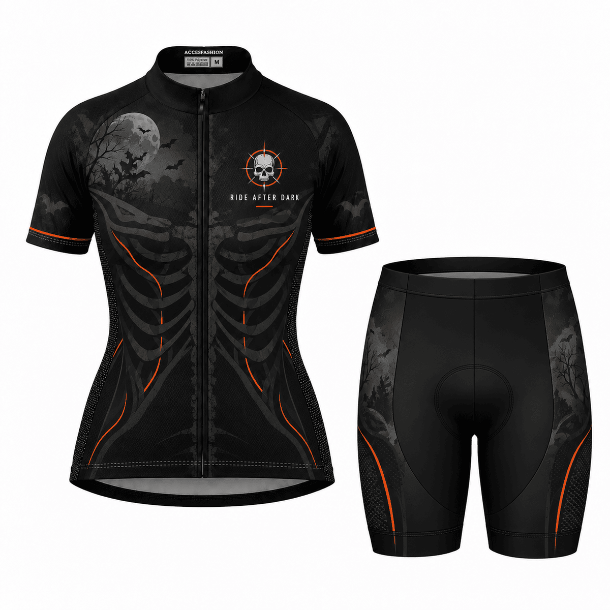 Personalized Ride After Dark Skeleton Cycling Jersey & Kit