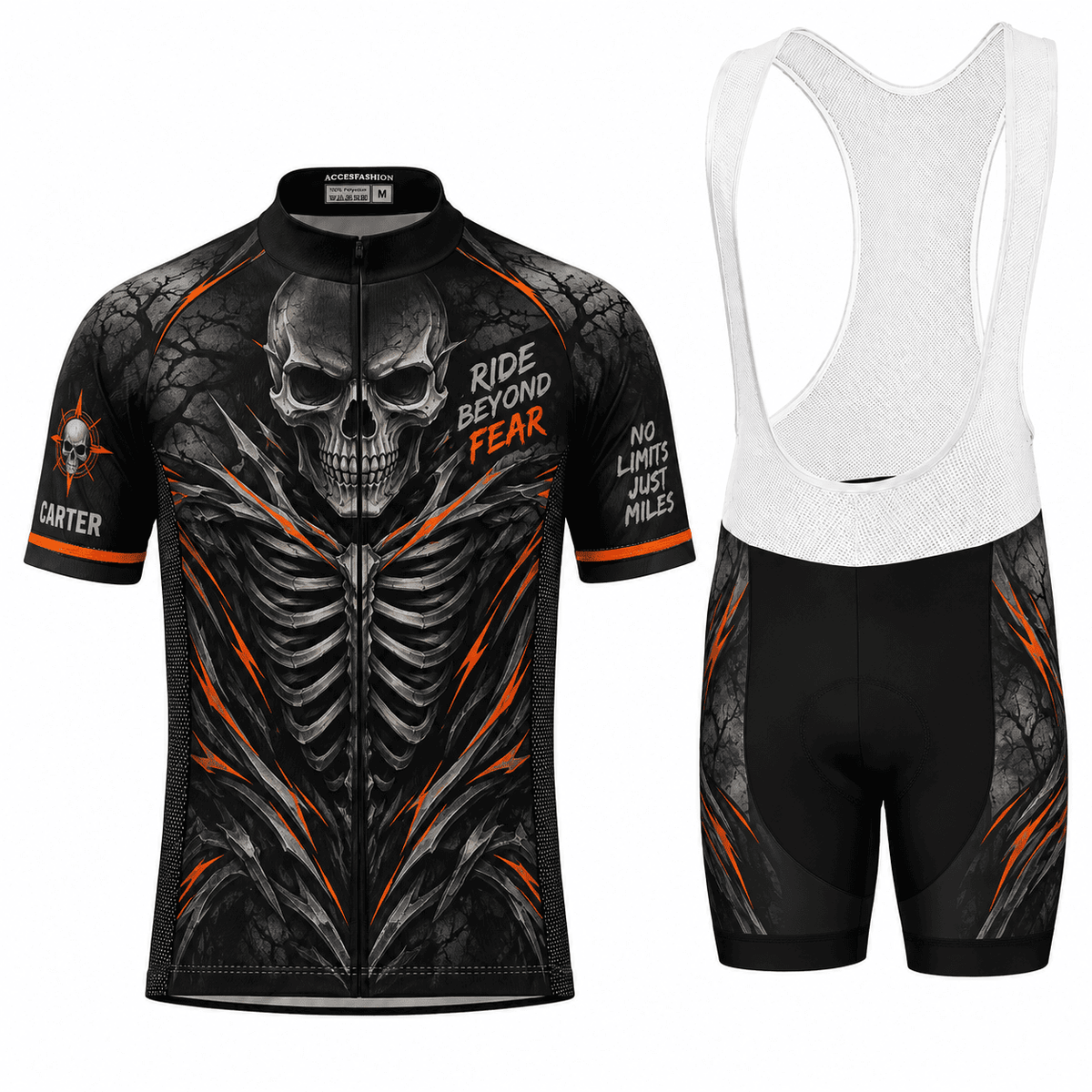 Personalized Ride Beyond Fear Skeleton Cycling Jersey & Kit